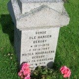 Gravstedet til Ole Hansen Bergby og Matea Magdalena Bergby
