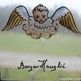 Engel og kunstnerens signatur