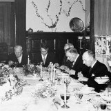 Direksjonsmiddag for funksjonærer i Glomma fellesfløtingsforening 1953.