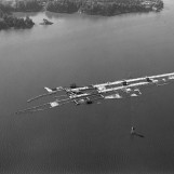 Oversikt over Lensa -  flyfoto av Glennetangen Lense 1985.