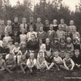Skolebilde fra Kokkimskolen Ovaskogs i 1937.